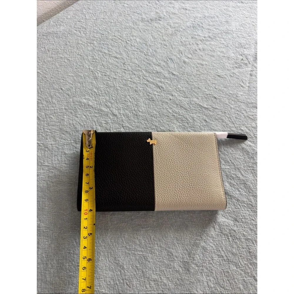 RADLEY LONDON Leather Regents Row Color Block Matinee Wallet Black Beige Brown